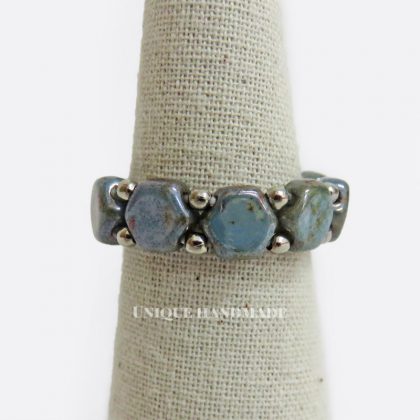 Anello elastico marmoreo blu