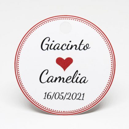 Etichetta tonda cuore