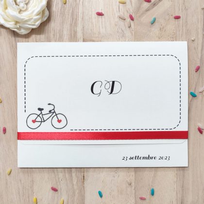 Partecipazione matrimonio a tema bicicletta