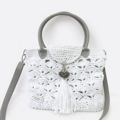 Borsa crochet bianca