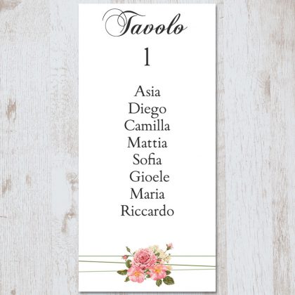 Cartoncino segnaposti in stile shabby chic per tableau de mariage, personalizzabile, disponibile in due varianti: cartoncino bianco o avorio.