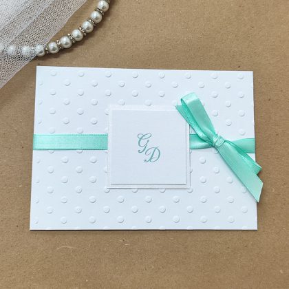 Partecipazione matrimonio con pois in rilievo